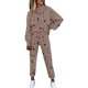 thumbnail image 1 of Gibobby Conjunto de sudadera informal para mujer Traje informal de moda para mujer, pantalones de manga larga con cuello y estampado de estrellas Tie Dye(Negro,XL), 1 of 4