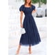 thumbnail image 4 of Vestido PRETTYGARDEN de tul midi fruncido 2025 azul marino para mujer, 4 of 8
