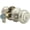 Satin Nickel, variant on Kwikset Juno Entry Knob featuring SmartKey in Polished Brass — Residential Use, Standard Application
