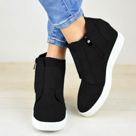 

Women Ladies Fashion Retro Wedge Heel Platform Ankle Boots Wedge Casual Shoes
