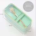 thumbnail image 4 of 3 Layer Lunch Box Wheat Straw Bentobox With Cutlery 900ml Food Storage Container Bento Box, 4 of 4