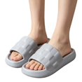 thumbnail image 5 of Unisex Indoor Slides, Plaid House Slippers, Soft EVA Open Toe Slippers, Comfort Bedroom Footwear, Non‑Slip Casual Summer Slippers for Household Daily Everyday Wear Gray, 5 of 5