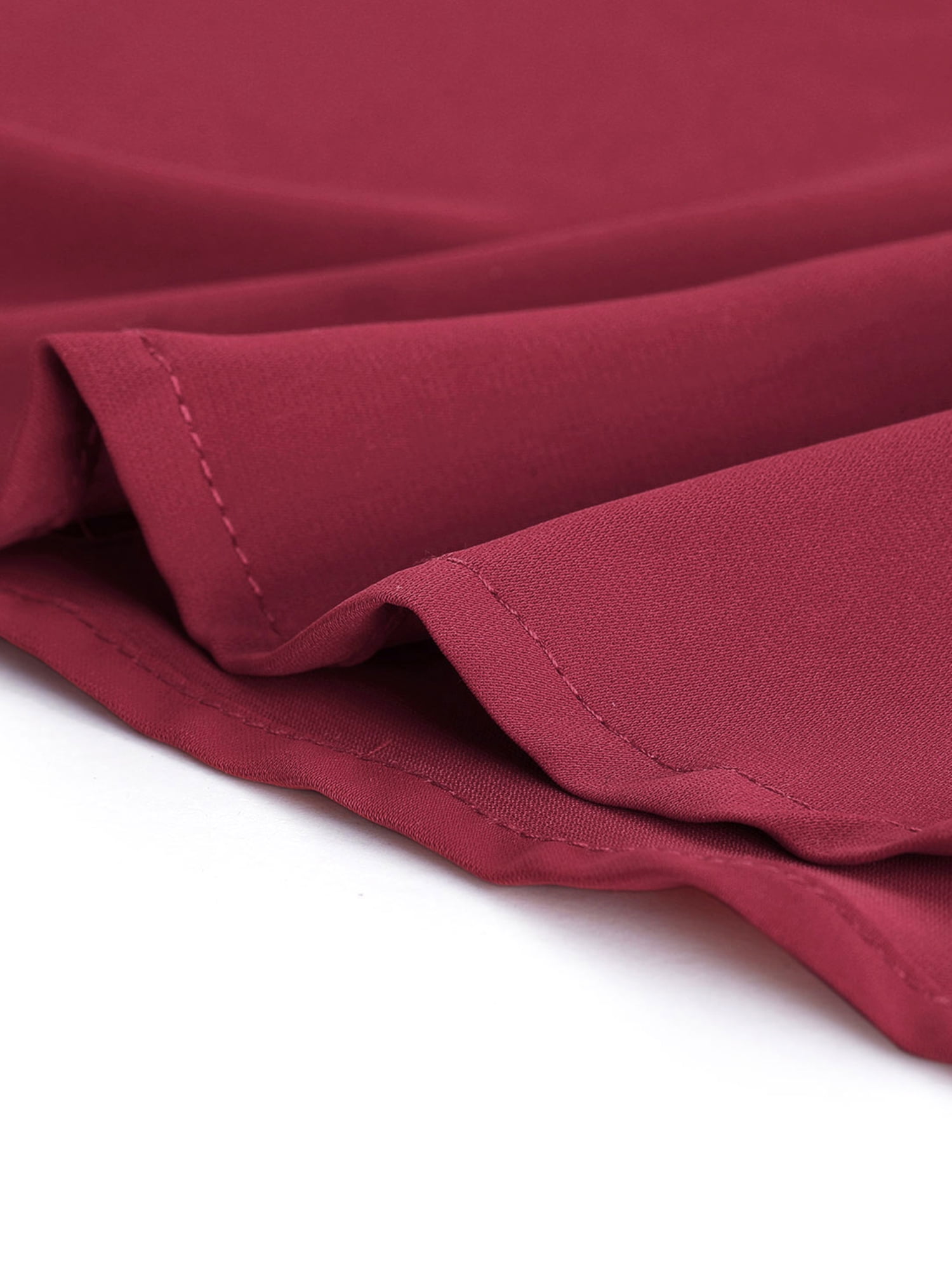 DARING DIVA Women's Stand Collar Long Sleeve Office Blouse XL Burgundy