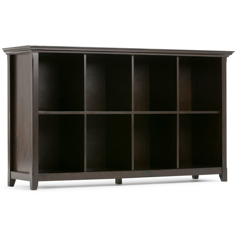 Allora Solid Wood Console Table with 8 Cube Storage Hickory Brown