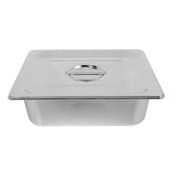 Milisten Stainless Steel Steam Pan With Lid 1/2 Size Ice Cream Serving Bowl Anti-Jam Steam Table Pan Hotel Pans Canteen Restaurant Bowl Restaurant Buffet Trays For Catering