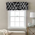 thumbnail image 3 of Modern Themed Valance Curtain Irregular Black Shapes White Lines Pattern Window Valances Rod Pocket Short Curtains Window Treatments for Kitchen Bedroom Bathroom Laundry 42" x 18", 3 of 9