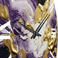 thumbnail image 3 of Designart "Liquid Magic in Purple and Gold IV" Abstract Oversized Wall Clock, 3 of 5