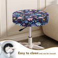 thumbnail image 4 of Renewold Hippie Flower Lotus Violet Blue Bar Stool Covers Round Padded 13"-15" Round Bar Stool Seat Cushion Stretch and Washable Bathroom Vanity Seat Stool Covers, 4 of 6