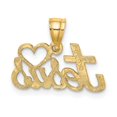 thumbnail image 4 of FB Jewels 14K Yellow Gold Love Jesus Script Pendant, 4 of 4