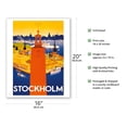 thumbnail image 2 of Stockholm - Sweden - Port of Stockholm and City Hall - Vintage Travel Poster by Iwar Donner c.1936 - Fine Art Matte Paper Print (Unframed) 16x20in, 2 of 4