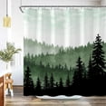 thumbnail image 2 of Green Mountain Misty Shower Curtain Bathroom Forest Shower Curtain Set Waterproof Fabric Bathroom Set with 12 Hook 72x72 inches, 2 of 6