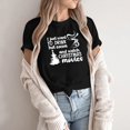 thumbnail image 4 of Gibobby Camiseta Navideña De La Mujer Camisetas estampado navideño para mujer, camisetas de manga corta, camisetas holgadas informales, camiseta de algodón(Negro,CH), 4 of 5