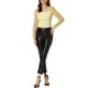 thumbnail image 2 of INSPIRAR CHIC Blusa Casual de Cuello Cuadrado para Mujeres con Estampado de Estrellas, Manga Larga de Malla Transparente, Texturizada, Corte Corto, Amarillo, Talla S, 2 of 5