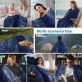 thumbnail image 5 of Navy Blue Cooling Blanket,Lightweight Summer Throw Blanket with Double Sided Cold Effect,Retro Oil Painting Modern Abstract Art Aesthetics Picnic Blankets Bed Sheet for Hot Sleepers 60"x80", 5 of 8