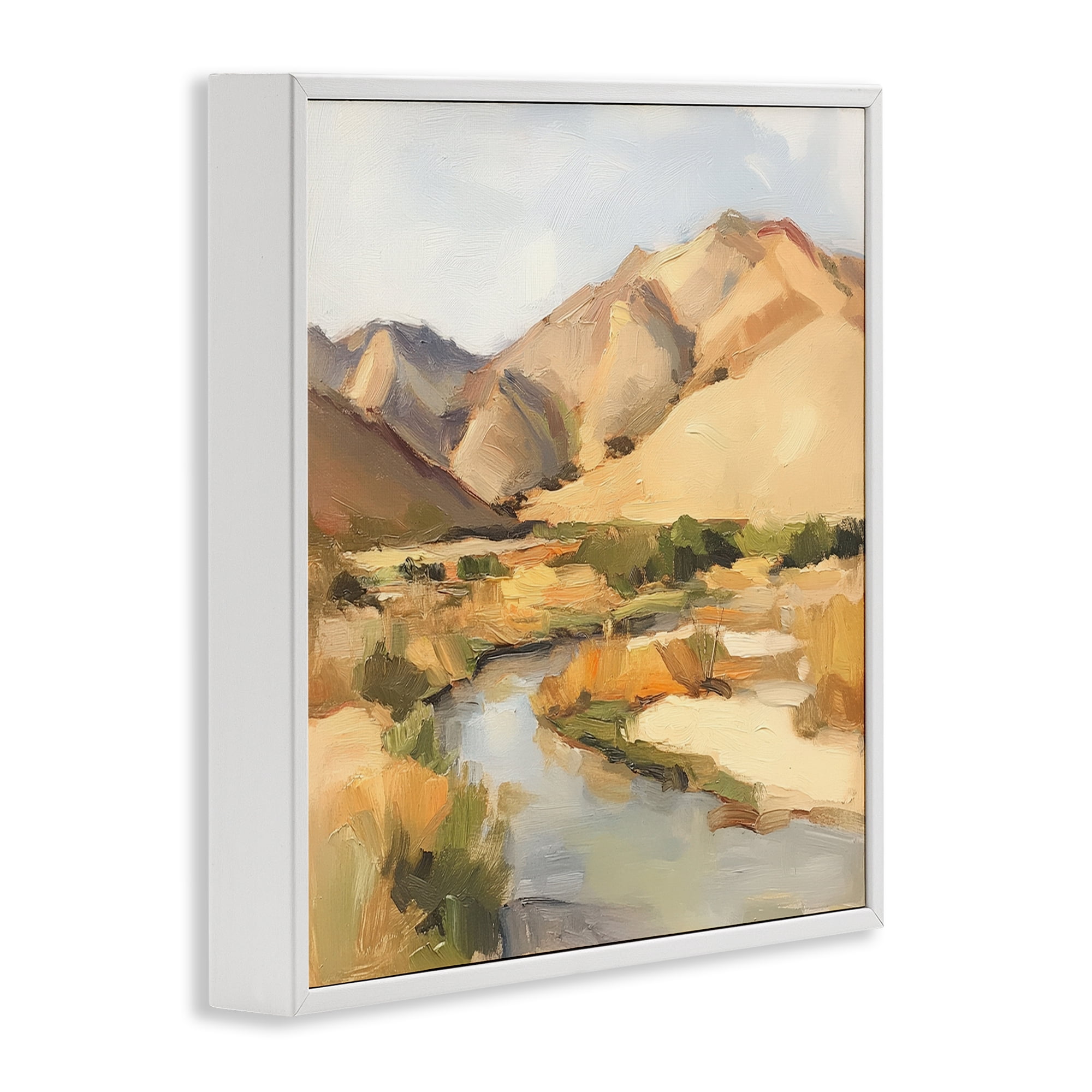 Stupell Industries Wispy Desert River White Framed Giclee Art, design by Petal Prints Design
