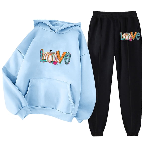 Puntoco Sudadera Con Capucha Para Mujer Sudadera De Manga Larga Con Bolsillo Pantalones De Moda Para Mujer Conjunto De Sudadera Estampada Liquidación Puntoco Puntoco-648