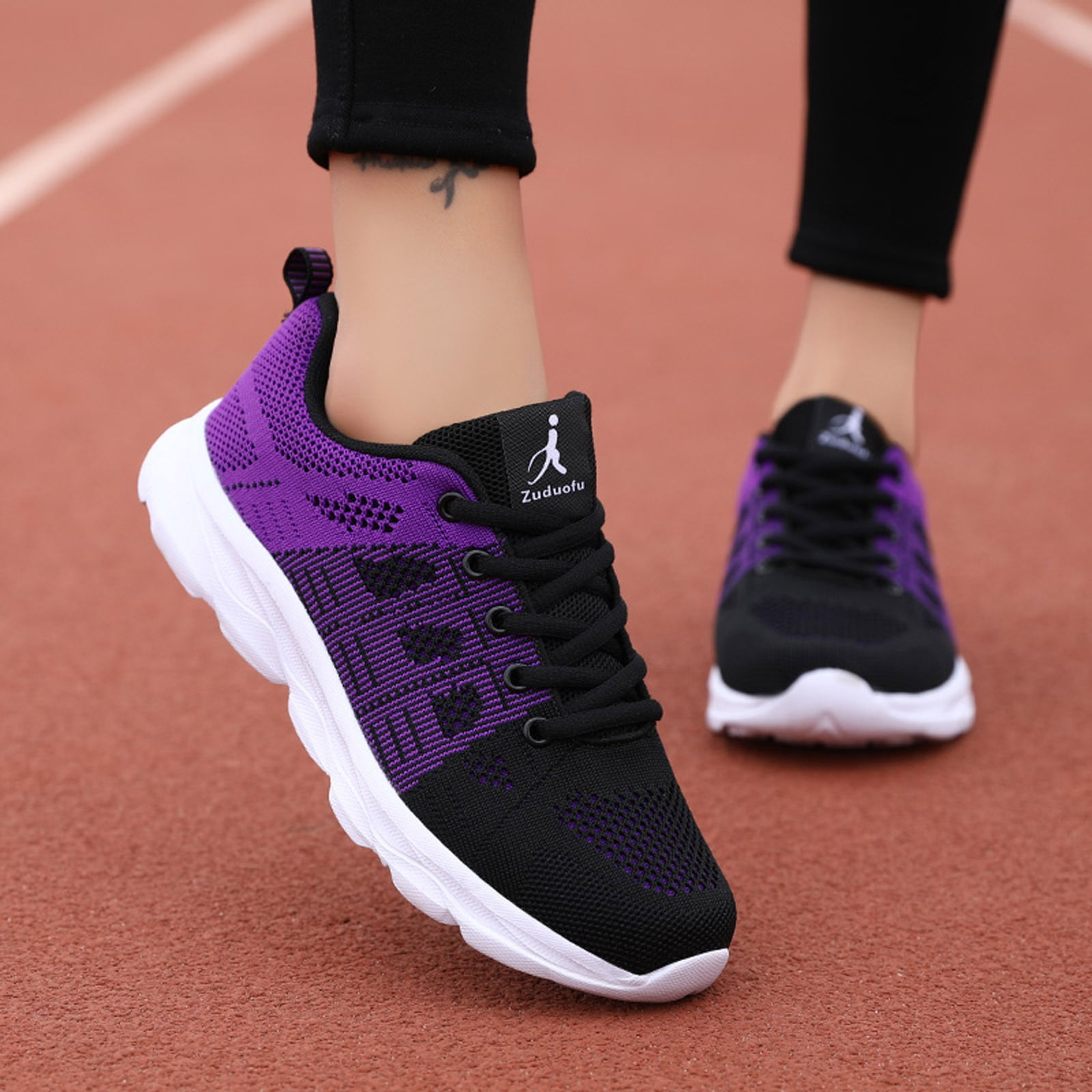 Leozcaa Sneakers for Women Running Slip On Casual Walking Shoes Mesh Comfortable Fashion Tennis Shoes