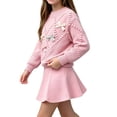 thumbnail image 2 of NAISIBABY Girls Outfit Sets, Long-Sleeve Crew-Neck Pullover & Skirt 2PC Set Pink Size 1T, 2 of 6