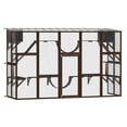 thumbnail image 2 of PawHut Catio Playground Outdoor Cat Enclosure, Wooden Outdoor Cat House Weatherproof for Multiple Cats, Shelves & Bridges, Coffee Brown, 2 of 9