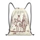thumbnail image 1 of Fotbe Two Cowboys Riding Horses In The Desert Bolsa Mochila con Cordón Estampada, Bolsa de Gimnasio Deportiva, Bolsa Cinch, Bolsa con Cordón para Hombres y Mujeres-Small, 1 of 6