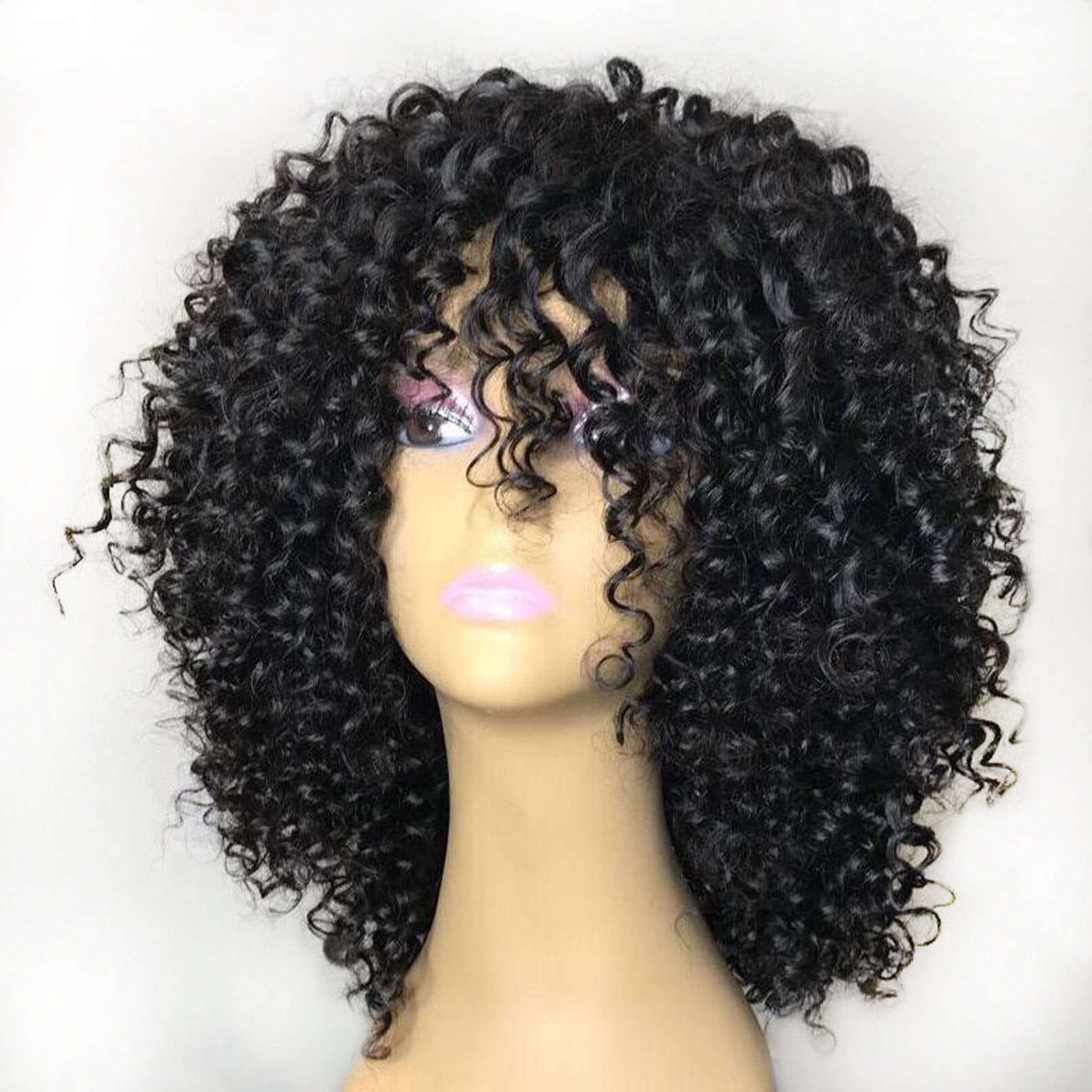 WEIWEIGG Black Bob Wigs for Women, Medium Long Wavy Lace Wigs, Heat Resistant Wig, Easy Clean for Daily Party