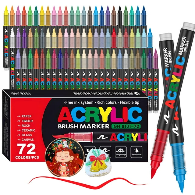 Marcadores de pintura acrílica Amamao 72 colores para múltiples superficies