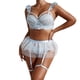 thumbnail image 1 of Gibobby Conjunto ropa interior mujer Lencería de Malla Sexy para Mujer Conjunto de Ropa Interior de Vendaje Envoltura de Pecho Bragas Huecas Conjunto de Sujetadores(Azul, M), 1 of 5
