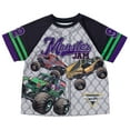 thumbnail image 2 of Monster Jam Grave Digger Megalodon Digatron Mesh Baseball Jersey Athletic T-Shirt and Shorts Outfit Set Toddler to Big Kid, 2 of 5