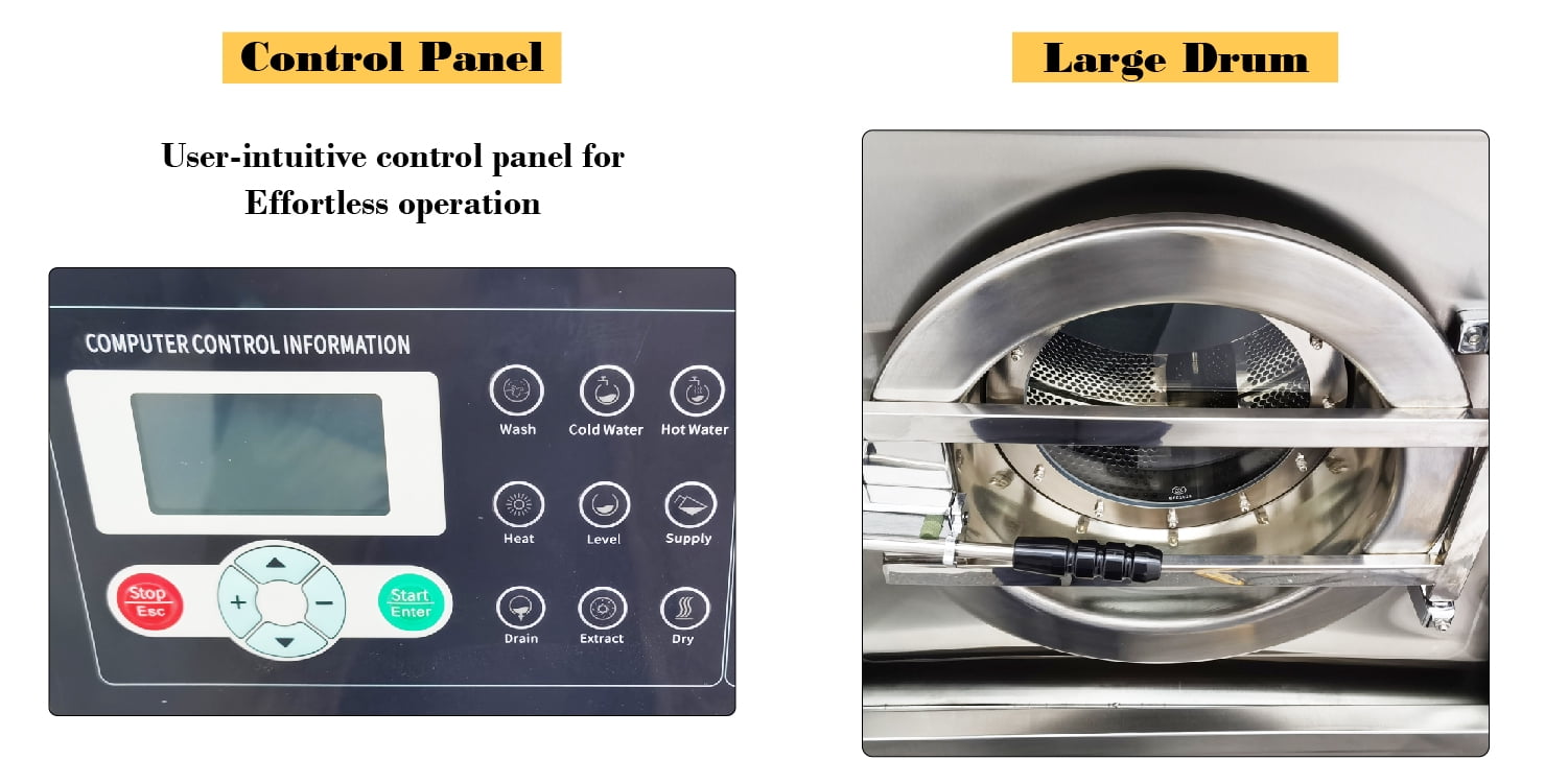 3 Phase Industrial Automatic Laundry Barrel Washing Machine Commercial All-in-one Washer 220V