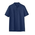 thumbnail image 1 of T-Shirts pour Hommes en Lin Manches Courtes Couleur Unie Commerce Extérieur Coton Demi-Avant BU1 TTG, 1 of 3
