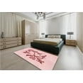 thumbnail image 5 of Ahgly Company Machine Washable Indoor Round Transitional Light Rose Pink Area Rugs, 8' Round, 5 of 7