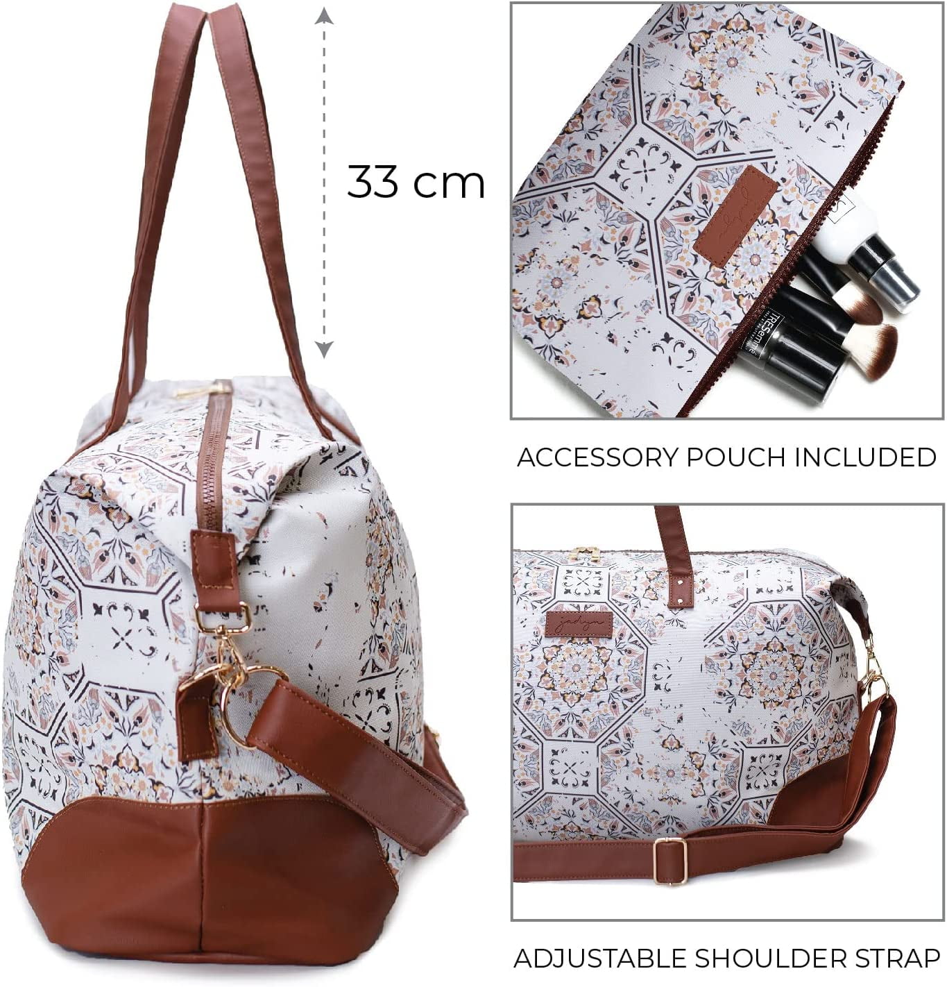 Jadyn Luna Women's Weekender Bag and Travel Duffel, Large 37 Liter