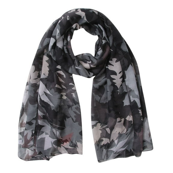 Hontri Chiffon Scarf in Clearance, Women Shawl Paris Yarn Autumn Print Scarves Scarf, Female Black One Size