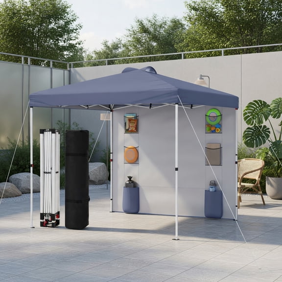 Kadyn 10 ft x 10 ft Pop-Up Canopy Tent with Removable Sidewalls, Vented Silver-Coated 150D Oxford Fabric, 3-Height Adjustable Commercial Gazebo for Outdoor Events – Gray