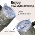 thumbnail image 4 of Camo 20oz Stainless Steel Tumbler with Handle and Straw – Insulated Travel Cup with Sliding Lid, 360° Full Wrap Printed Mug for Home, Outdoor & Sports Use, Camouflage, 4 of 6