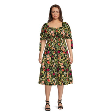Terra & Sky Women's Plus Size Smocked Sun Dress - Walmart.com