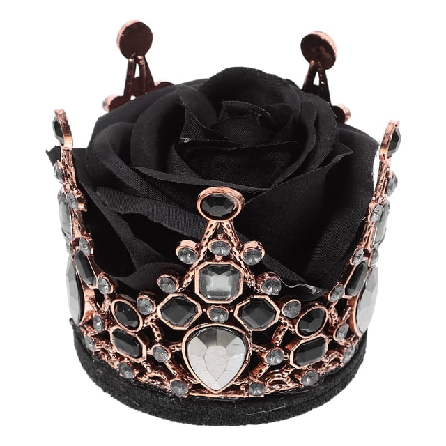 unbranded Crown Hair Clip De Aleación Duradero Con Rosa Y Rhinestones Para Uso Diario