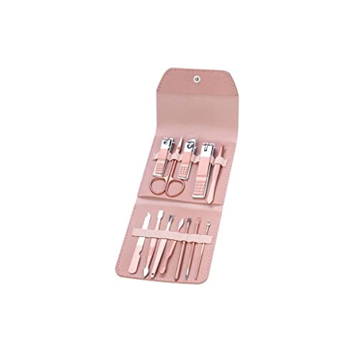Nail Clippers Kit Nail Clipper Kit Professional Pedicure Stainless Steel Manicure Kit Beauty Tools Beauty Kit with Portable Fashion PU Leather Case (Rose Gold) Pedicure Tools for Feet (Color : Rose g