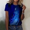 thumbnail image 2 of Tops For Women Christmas Trendy Casual Fashion Short Sleeve Funny Cute Printed Short Sleeve Festive Tees Tops, 2 of 4