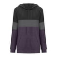 thumbnail image 5 of DDAPJ pyju Womens Color Block Hoodies Ribbed Knit Long Sleeve Drawstring Sweatshirts Loose Casual Pullover Hoodie Fall Winter Hooded Tops, 5 of 6