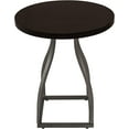 thumbnail image 4 of Round Side Table with Metal Pedestal Base (Umber Brown), 4 of 8