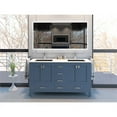 thumbnail image 3 of Castello USA 60"Yamyam Blue Vanity Set with White Marble Ceramic Top Black Sink, 3 of 7