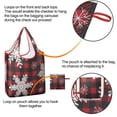 thumbnail image 4 of 5 Pack Foldable Shopping Bag,Red Christmas Snowflake and Plaid Pattern Reusable Grocery Bags with Pockets,Large Reusable Tote Bags with Handles Waterproof & Lightweight, 4 of 6