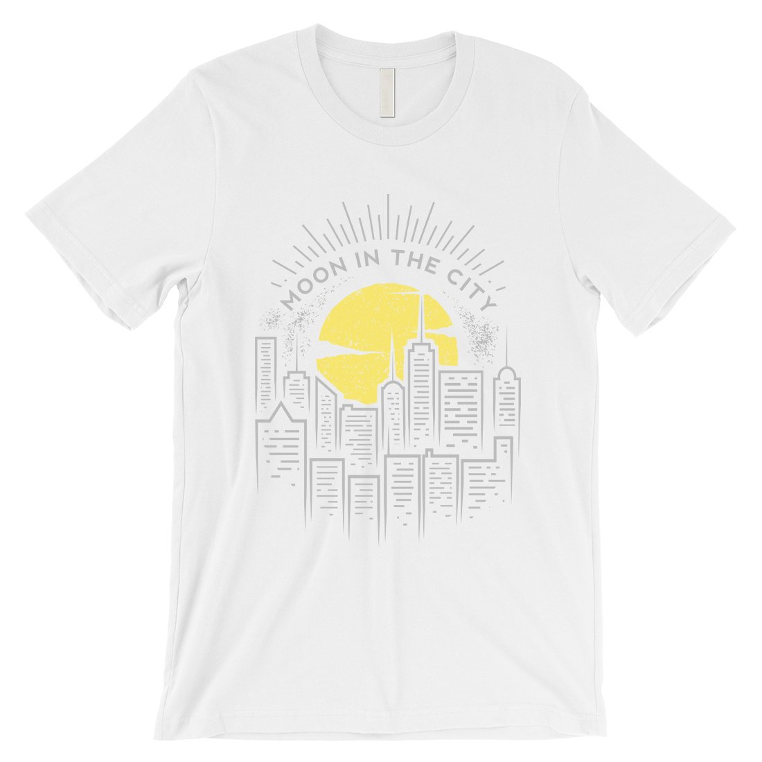 Moon In City Mens Unique Graphic Tee 