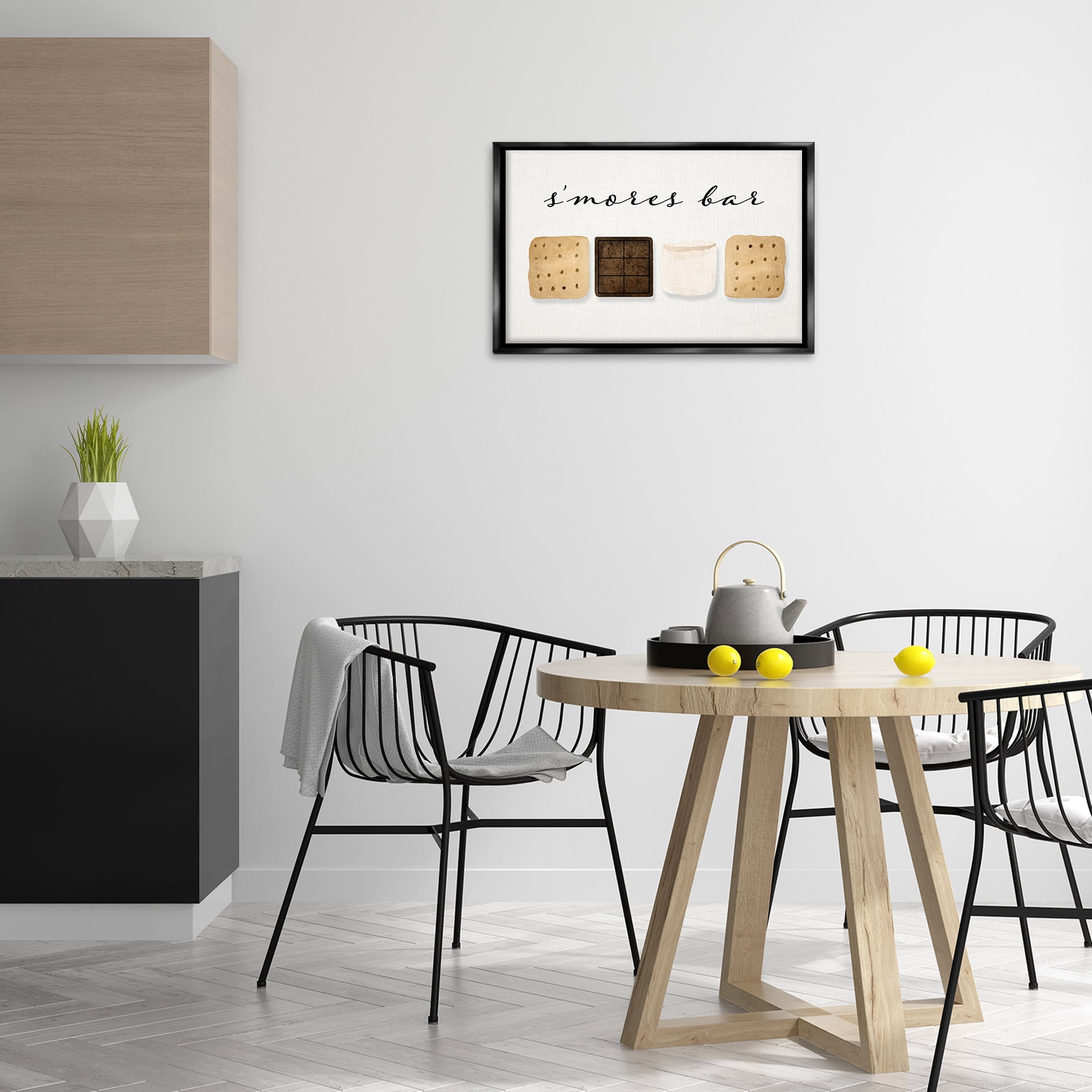 Stupell Industries S'mores Bar Ingredients Food & Beverage Painting Black Floater Framed Art Print Wall Art, 25 x 17