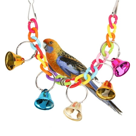 Pet Bird Bell Acrylic Toys Chew Parrot Ringer Hanging Swing Cage Cockatiel Parakeet