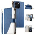 thumbnail image 2 of Funda cartera GANGXUN para iPhone 16 Pro Max , cuero PU con tarjetero, cremallera, correa de mano, soporte y protección 982°, 2 of 6