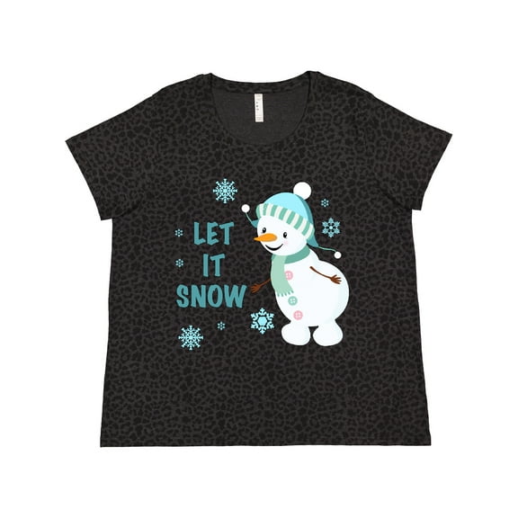 Inktastic Let It Snow Snowman Women's Plus Size T-Shirt