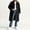 Black, variant on Women's Loose Long Trench Coat Vintage Corduroy Collar Contrast Jacket, Casual Single‑Breasted Cotton Overcoat with Pockets for Daily Wear