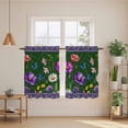 thumbnail image 2 of Spring Flowers Kitchen Curtains 45 Inch Length, Boho Botanical Budding Garden Florals Tiers Curtains for Bathroom Bedroom Cafe, Light Filtering Small Window Treatment Short Drapes 2 Panels 42"Wx45"L, 2 of 8